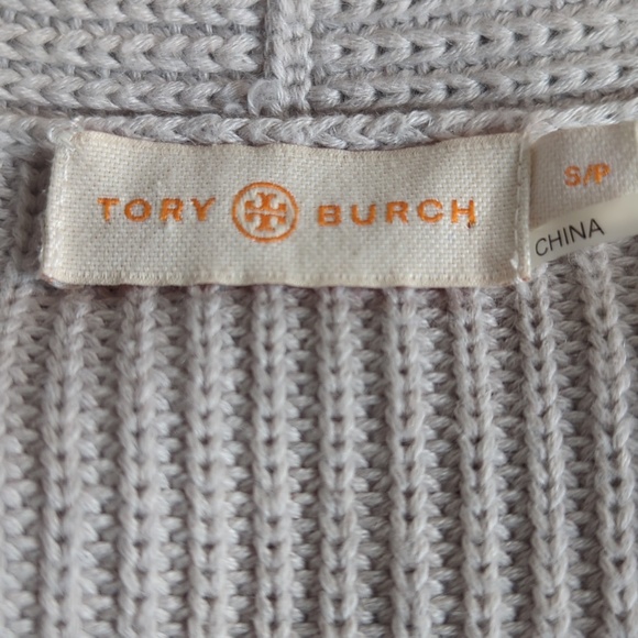 Tory Burch Grey Cashmere Blend Belted Cardigan Sweater - Picture 7 of 13